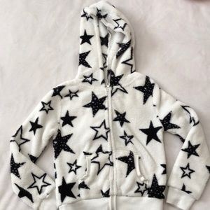 HP! 6/6X Black and White Star Design Furry Hoodie